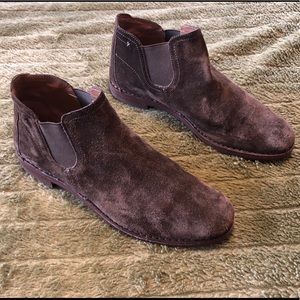Trask Allison Suede Chelsea Booties in Chestnut